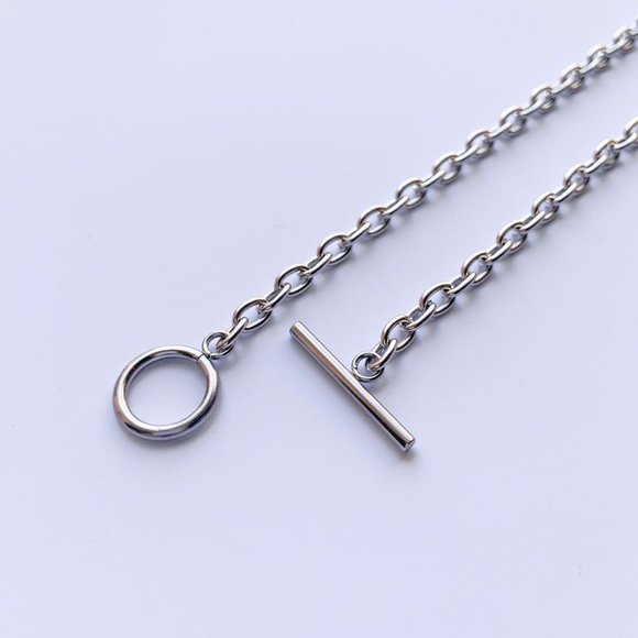Silver Choker Necklace Toggle Necklace Minimalist necklace Brand new​​​​​​​​​​​​ - Picture 4 of 4